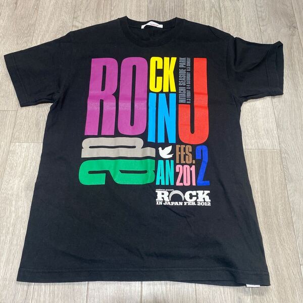 rock in japan fes 2012のlive半袖Tシャツ 黒 Mサイズ 送料無料 古着