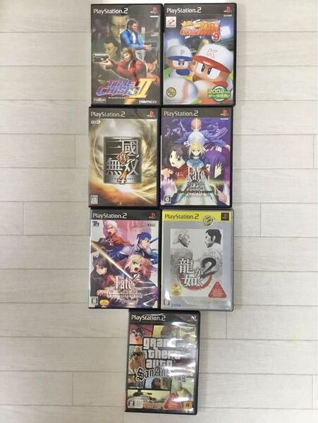 PS2 ソフト まとめ売り パワプロ タイムクライシス2 三國無双 Fate stay night 龍が如く2 グラセフ PlayStation2 SONY ソニー