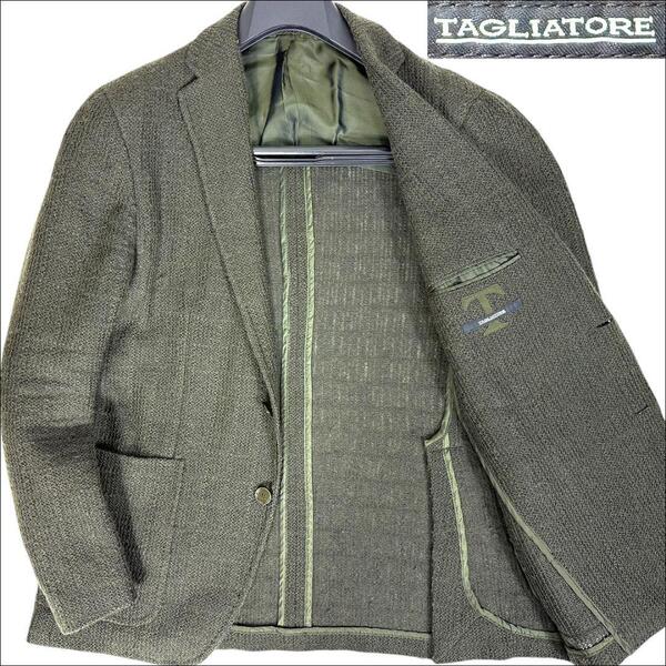 J6104 美品 タリアトーレ モンテカルロ アンコンジャケット オリーブ 48 TAGLIATORE