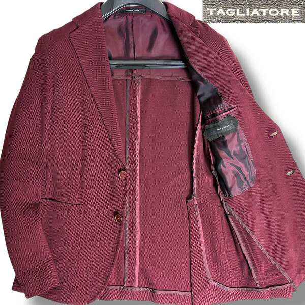 J7229 美品 タリアトーレ コットンホップサックテーラードジャケット ボルドー 48 TAGLIATORE