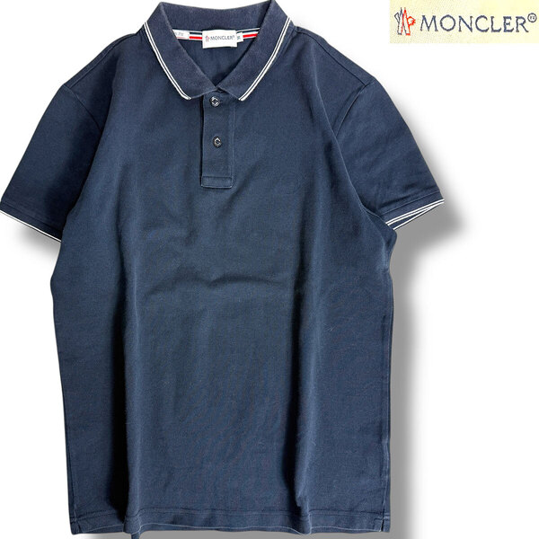 J6435 モンクレール 鹿の子ポロシャツ ネイビー M MONCLER