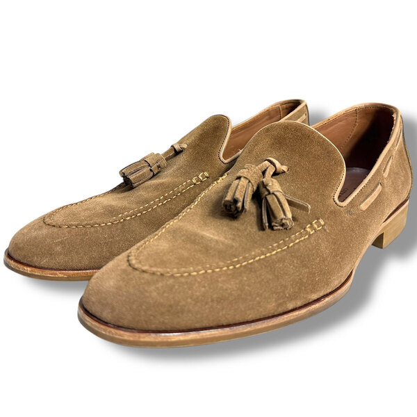 J7152 美品 ロロピアーナ CITY WALK スエード タッセルローファー ブラウン 40(27cm) Loro Piana