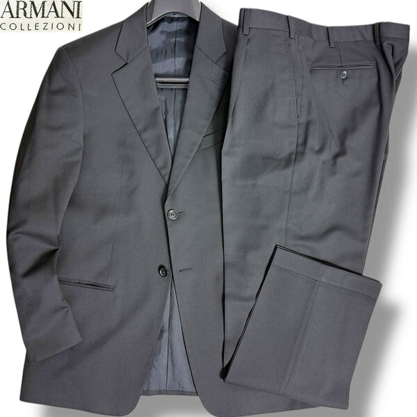 J3105 美品 アルマーニコレッツォーニ ナチュラルストレッチ ソリッドスーツ ブラック 50 ARMANI COLLEZIONI