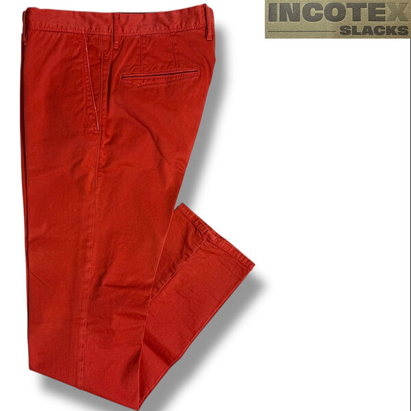 J3067 美品 インコテックススラックス 1ST603 ストレッチパンツ オレンジ 33 INCOTEX SLACKS