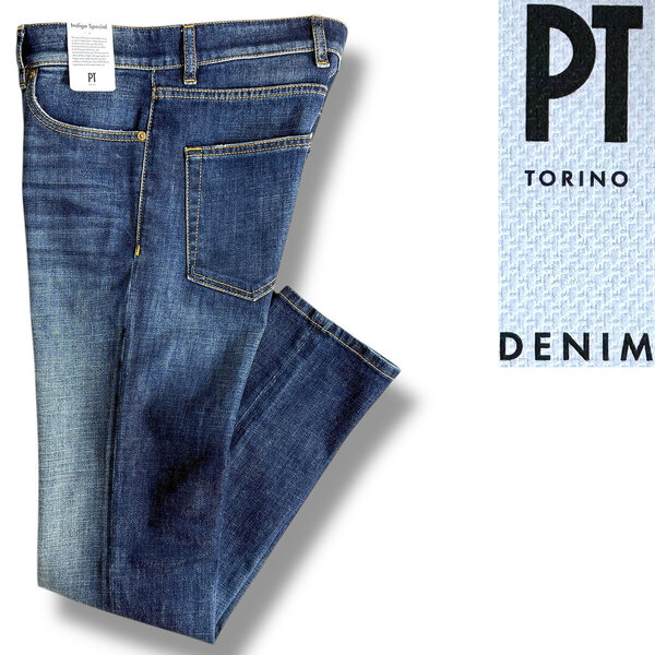 J3554 新品 PT torino DENIM ROCK ストレッチデニムパンツインディゴ 31 PT05 PT01 トリノ
