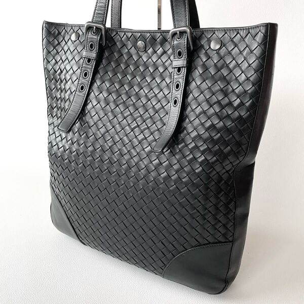高級*ボッテガヴェネタ BOTTEGA VENETA トートバッグ イントレチャート レザー 肩掛け 大容量 ビジネスバッグ ブラック 黒 ハンドバッグ