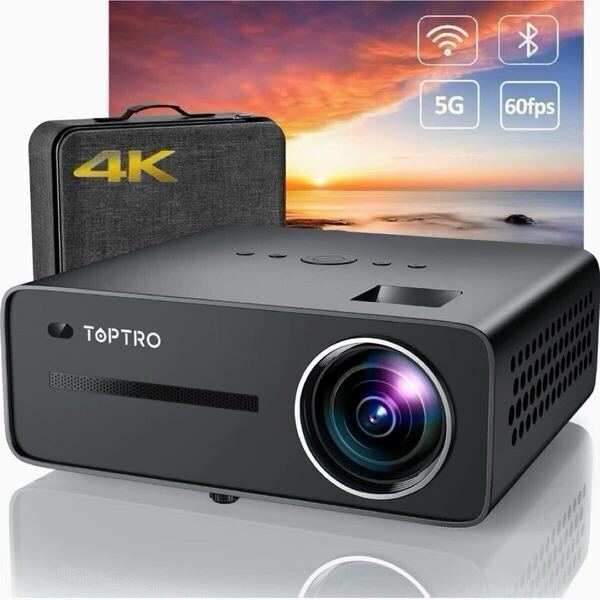 プロジェクター 本体 20000lm 4K対応 1080p Bluetooth 台形補正 300インチ大画面 50%ズーム 天井投影 双方向 ミラーリング 重低音 5GWiFi