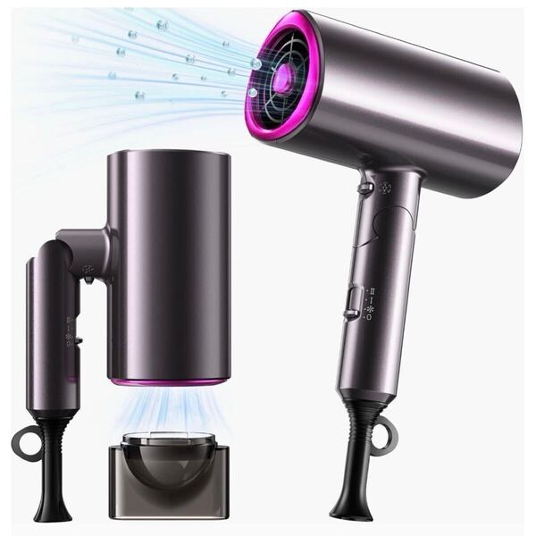 ヘアドライヤー 新品 ドライヤー 折り畳み 高濃度 マイナスイオン 大風量 速乾 3段階調節 1500w 57℃恒温ケア コンパクト 低温ドライヤー