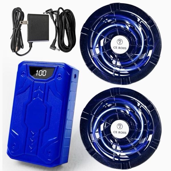 ファン バッテリー セット 40V 30000mAh 空調服 空調作業服 連続20時間 6段階風量 空調ファン 90mm穴径対応 PSE認証 熱中症対策 大容量