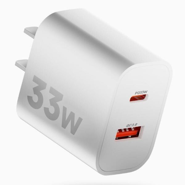 USB充電器 急速充電器 PD 充電器 33w 2ポート 2台同時充電 タイプC Type-C USB-A USB-C 超小型 PSE認証 QC3.0 iPhone Android スマホ 軽量