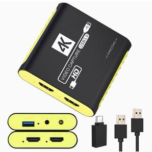 キャプチャーボード 4K HDMI パススルー機能 1080P 60Hz USB3.0 高速転送 低遅延 Switch対応 PS5対応 Type-C ライブストリーミング 録画