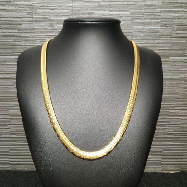スネークチェーン ネックレス 8mm55cm ステンレス ゴールド18kgp