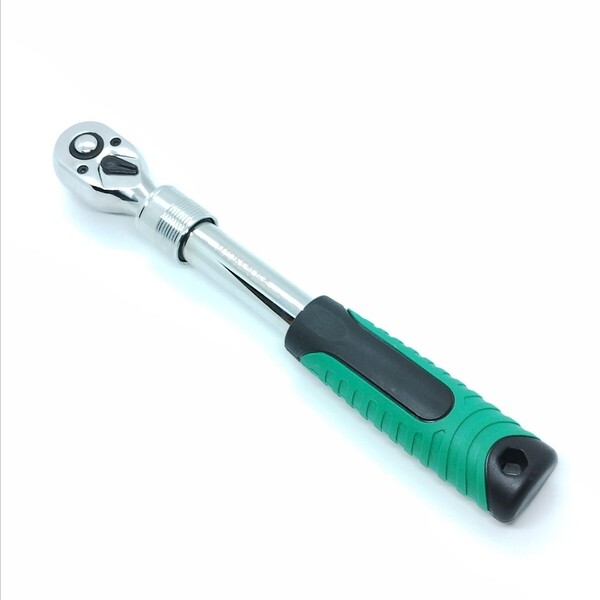 送料無料 伸縮式 ラチェットハンドル 差込角9.5mm(3/8) 72ギア 5段階に長さの調整可能