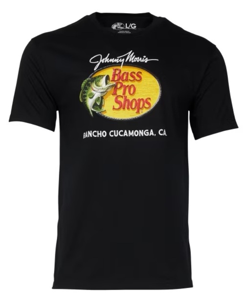 ■新品 BASS PRO SHOPS T-Shirt 黒 ブラック M 日本L ロゴ バスプロ バスプロショップス シャツ バス釣り 長瀬智也 ロサンゼルス