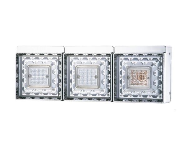 大型トラックJB角型LED3連テールランプ2個(左右分)