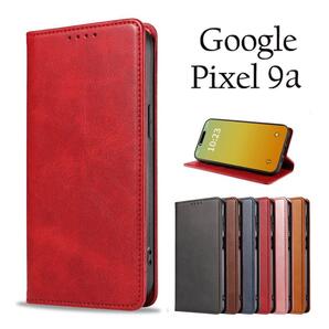 Google Pixel 9aケース グーグルピクセル9a ベルトなし手帳型:レッド