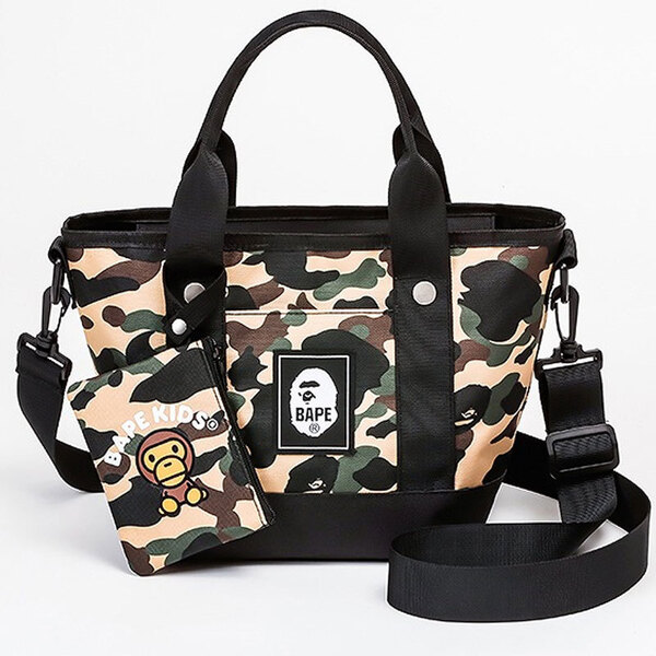 BAPE KIDS◆A BATHING APE/迷彩カモ◆ア ベイシング エイプ◆おさんぽトート&ミニ財布◆2点セット◆CAMO/カモ/付録ノベルティ