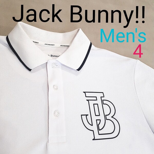 【超美品】JackBunny!! ジャックバニー PEARLY GATES パーリーゲイツ メンズ4 ゴルフ半袖ポロシャツ ゴルフシャツ ゴルフウェア