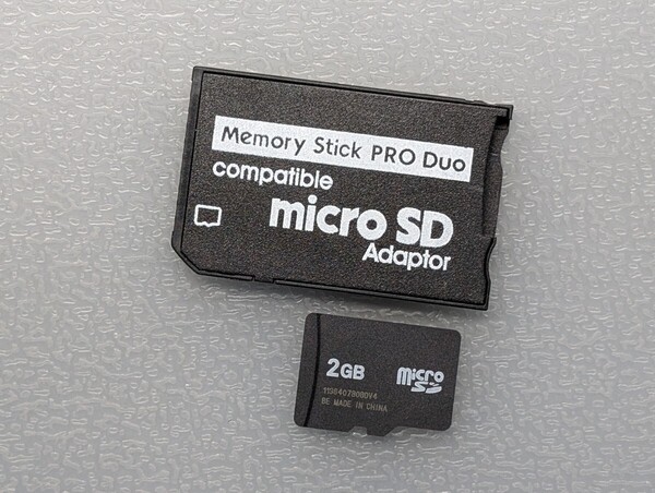 Memory Stick PRO Duo Compatible microSD Adaptor microSD 2GB ケース付き メモリースティック プロ デュオ 変換アダプター 動作確認済み