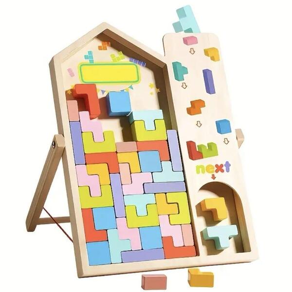木製パズルブロック 誕生日 知育玩具 可愛い おしゃれ コンパクト 3D こども