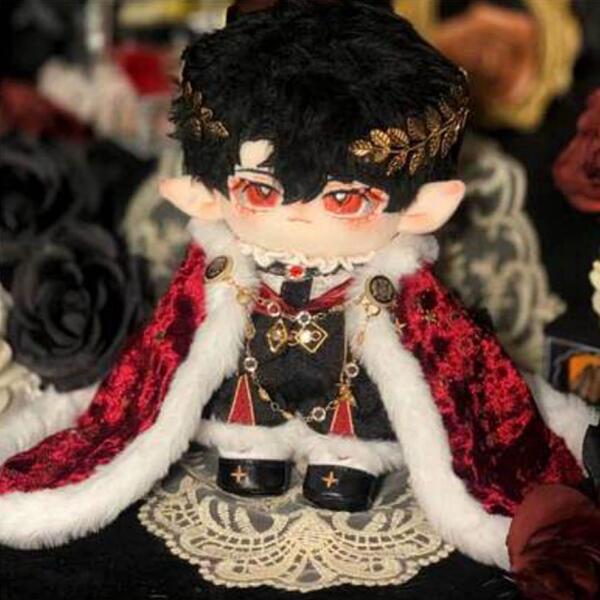 20cm ぬい服 王様 7点 赤 きせかえ 服 靴 マント 王冠 ぬいぐるみ