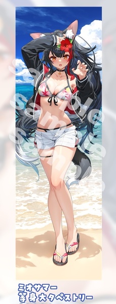 【新品正規品】C104 大陸間弾道少女 泉彩 大神ミオ 等身大タペストリー hololive ホロライブ