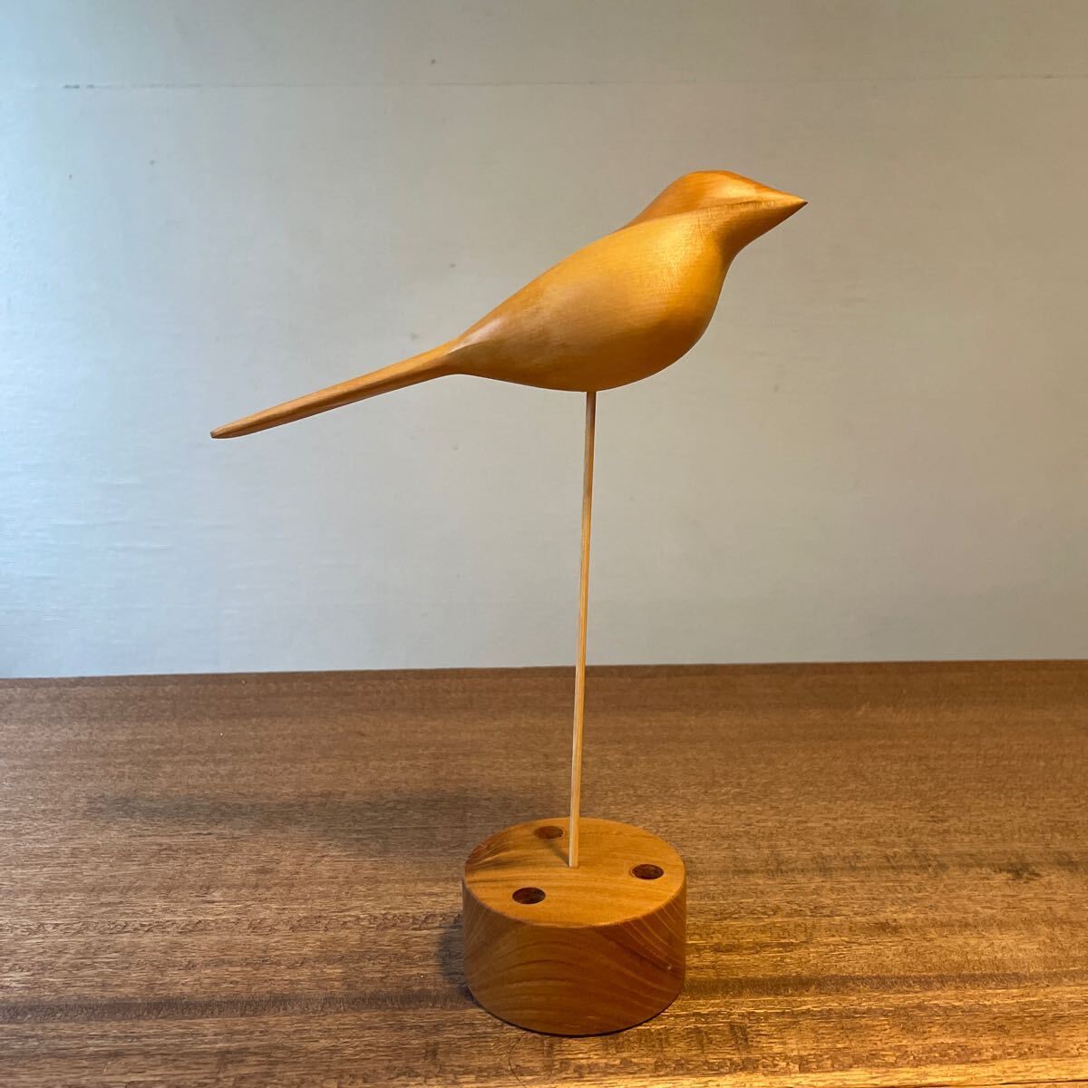 未使用 レトロ 希少】坪源 TSUBOGEN 限定製作 木工 鴨 小鴨 置き物