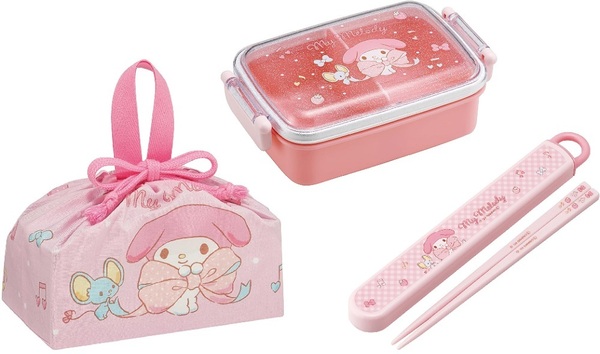 新品未開封◆Skaterお弁当箱3点セット◆マイメロディ/サンリオ450mlランチボックスお箸お弁当袋巾着 子供キッズ女の子ピンク 日本製