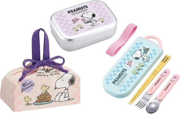 新品未開封◆Skaterアルミお弁当箱3点セット◆スヌーピー/ピーナッツ370mlアルミ弁当箱トリオセットお弁当袋 子供キッズ女の子紫 日本製