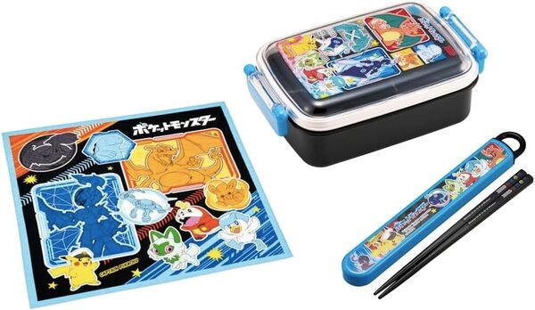 新品未開封◆Skaterお弁当箱3点セット◆ポケモンポケットモンスターピカチュウ450mlランチボックスお箸お弁当クロス子供キッズ男の子日本製