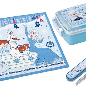 新品未開封◆Skaterお弁当箱3点セット◆アナと雪の女王/ディズニープリンセス450mlランチボックスお箸クロス 子供キッズ女の子水色 日本製