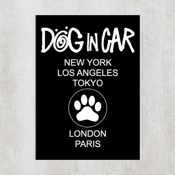 S黒【ドッグインカー/DOG IN CAR】マグネットステッカー