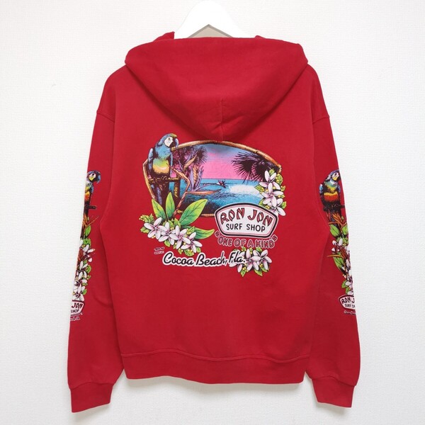 即決 M 90s ロンジョン RONJON SURF スウェット パーカー 赤 USA