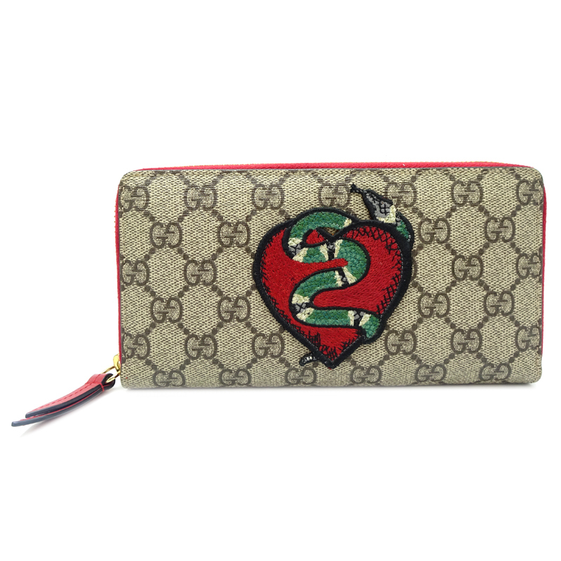 GUCCI財布スネーク 中古・古着通販】GUCCI (グッチ) スネークプリント2つ折り財布