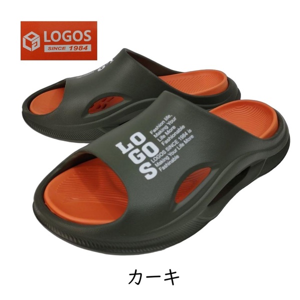 新品即決 送料無料 28.0cm (LLサイズ) ロゴス LOGOSメンズ シャワーサンダル リカバリーサンダル カーキ プール クッション