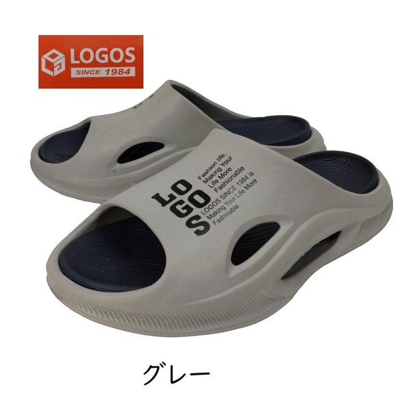 新品即決 送料無料 27.0cm (Lサイズ) ロゴス LOGOSメンズ シャワーサンダル リカバリーサンダル グレー プール クッション