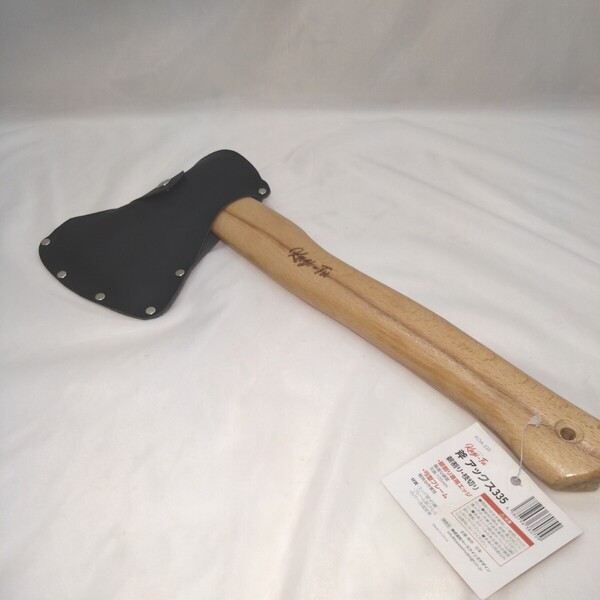 【未使用品】 斧 アックス 335 Kagi-Tu 薪割り 枝切り 手斧 アウトドア キャンプ 600g カバー付 刃先ラバー付