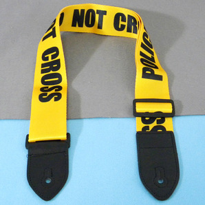 ★ ギター ストラップ ★ ポリスライン DO NOT CROSS LINE ★ 新品・未使用 ★ 送料無料 ★