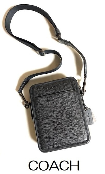 特価! 人気 COACH コーチ メンズ サリバン ペブルレザー クロスボディ バッグ ショルダー ブラック CP178 新品本物