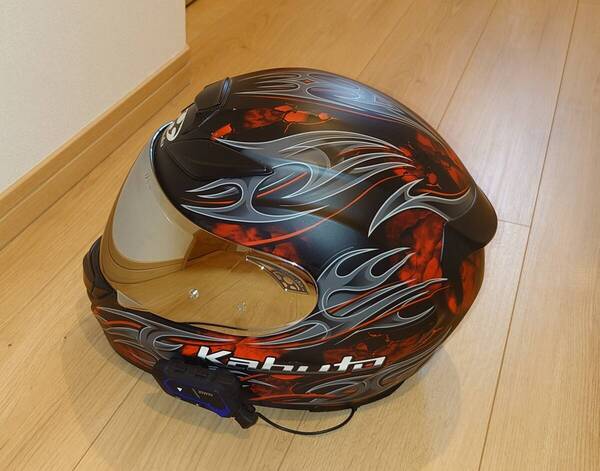 OGK SHUMA FLAME ブラックレッド Lサイズ シューマ インカム付き ヘルメット