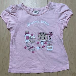 ピューピルハウス Tシャツ 100cm ピンク ネコ 女の子