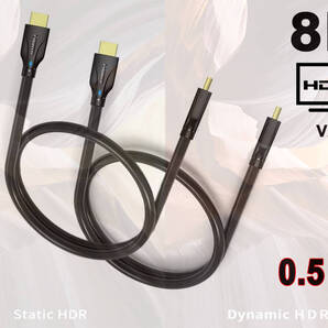 0.5m HDMI2.1ケーブル8K/60HzTV/ps5/Xbox/PC対応
