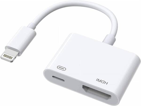 Lightning-HDMIアダプター デジタルAVオーディオドングル 1080P iPhone HDMI変換ケーブル ミラーリング