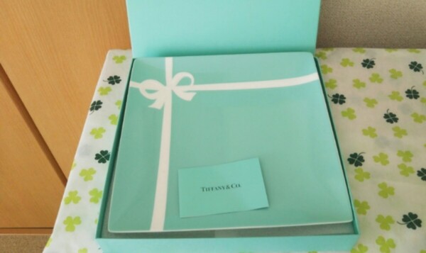 ティファニー TIFFANY ブルーボックス スクエア プレート 皿 ブルー ホワイト ブランド食器