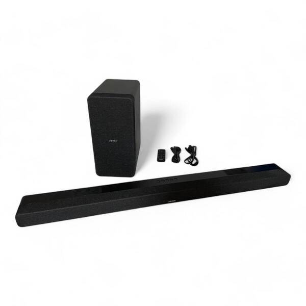 ▲ デノン Denon サウンドバー Dolby Atmosイネーブルドスピーカー内蔵 ワイヤレスサブウーハー付き DHT-S517K ブラック 2600-1693