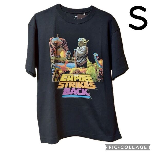 ユニクロ スターウォーズ Tシャツ UT ヨーダ ブラック 半袖 S Star Wars: Remastered by 河村康輔 帝国の逆襲 UNIQLO 黒 新品 ティーシャツ