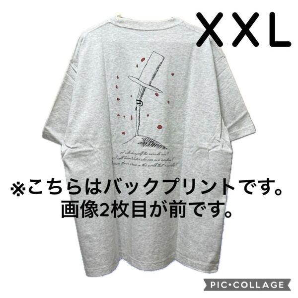 GU ONE PIECE グラフィックT チョッパー 半袖 ライトグレー XXL 2XL 3L Tシャツ ワンピース ヒルルクの桜 海賊旗 ティーシャツ ジーユー