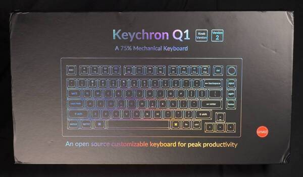 Keychron Q1 Version 2 Knob Carbon Black-B (Gateron Phantom Red) メカニカルキーボード 75% 有線 ブラック US配列 ガテロン 赤軸