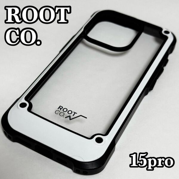 ROOT CO. ルートコー iPhone15Pro専用 ホワイト GST-4352 GRAVITY Shock Resist Tough & Basic Case. iPhoneケース スマホケース