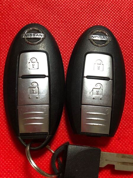 送料込 日産純正 マーチ キューブ ノート キャラバン 2ボタン インテリジェントキー スマートキー キーレス リモコン 鍵 2セット(423)